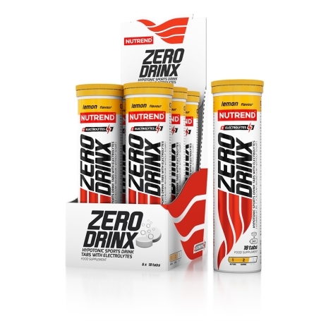 Embalagem e tubos de pastilhas para bebida desportiva NUTREND ZERO DRINX sabor limão