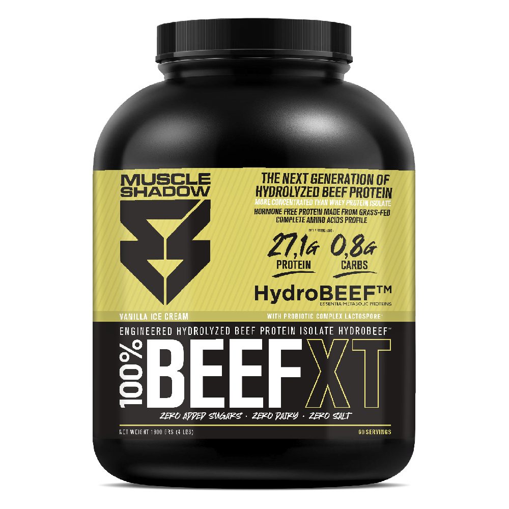 Recipiente de suplemento proteico HydroBEEF de baunilha