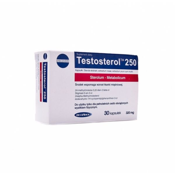 Caixa de suplemento Testosterol 250 com 30 cápsulas