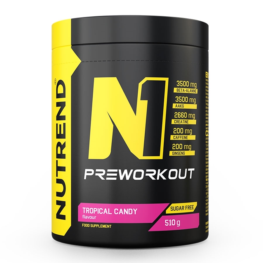 Suplemento Nutrend N1 Preworkout Tropical Candy 510g