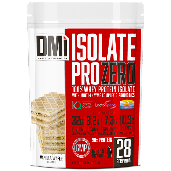 Saco de suplemento alimentício DMI Isolate Pro Zero sabor Vanilla Wafer