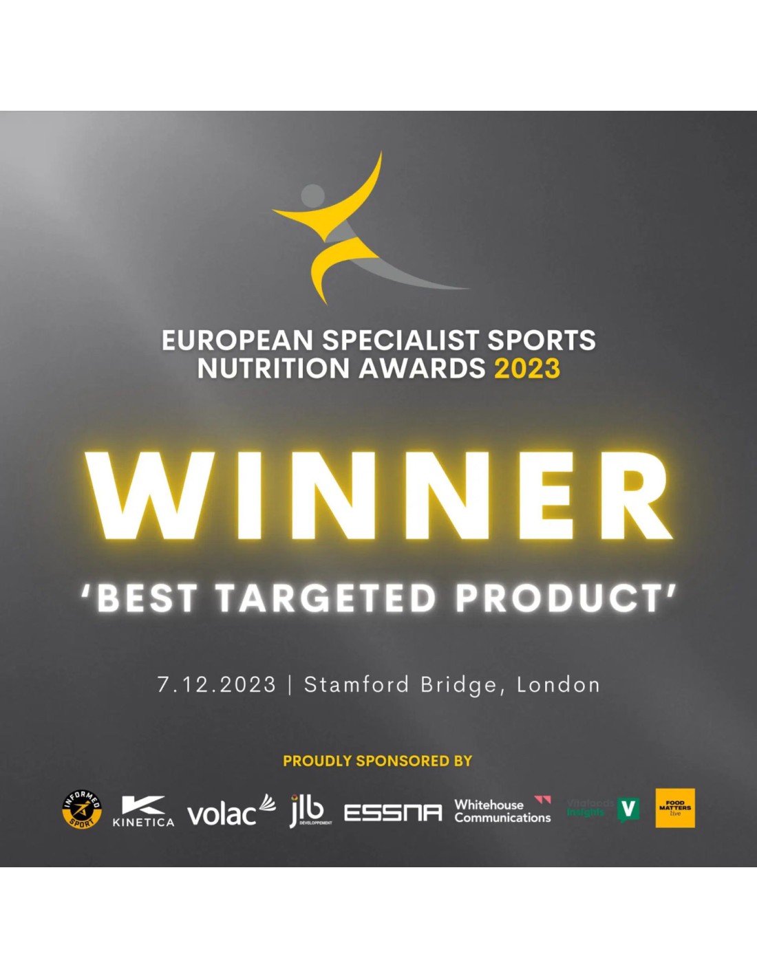 Anúncio digital premiando melhor produto direcionado em nutrição desportiva