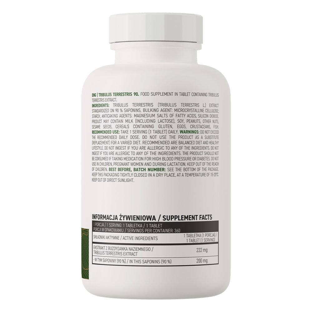 frasco branco de suplemento alimentar com texto em inglês e polaco