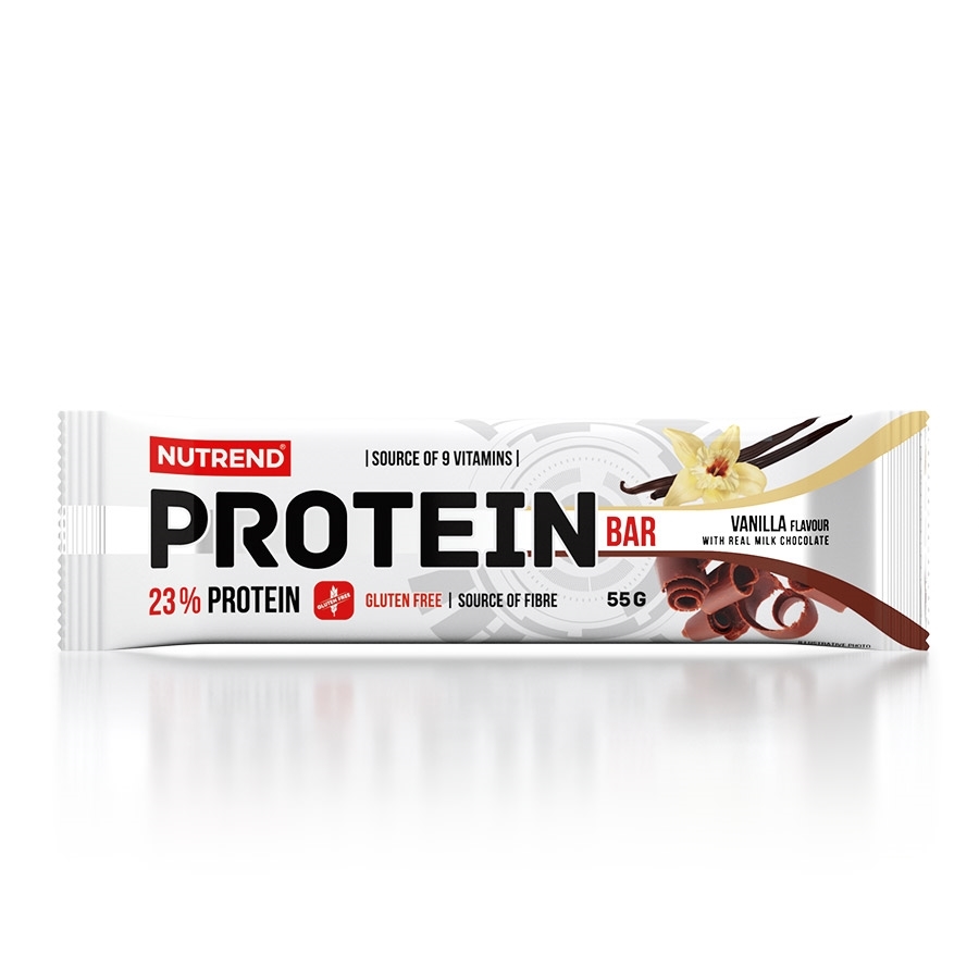 Barra proteica Nutrend Protein Bar sabor baunilha e chocolate