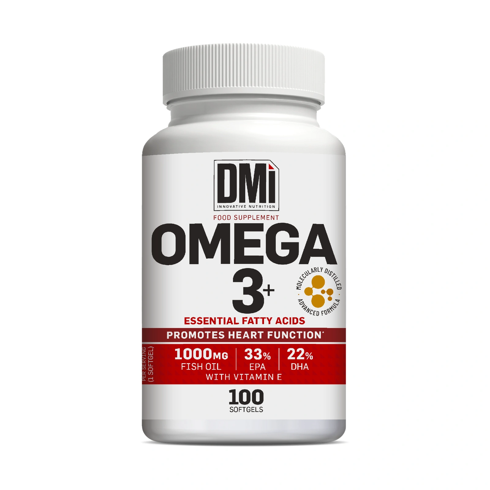 OMEGA 3+ DMI — 100 Pérolas Frasco de suplemento Omega 3+ da marca DMI