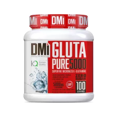 Frasco branco com tampa vermelha de suplemento GLUTA PURE 5000 da marca DMi