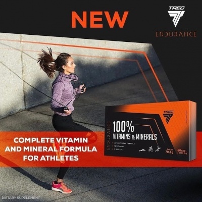 Suplemento TREC Endurance e mulher a correr em ambiente urbano