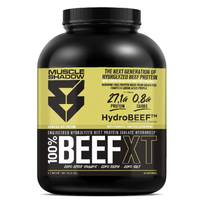 Recipiente de suplemento proteico HydroBEEF de baunilha