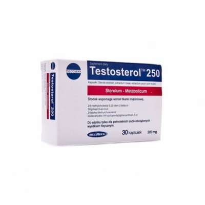Caixa de suplemento Testosterol 250 com 30 cápsulas