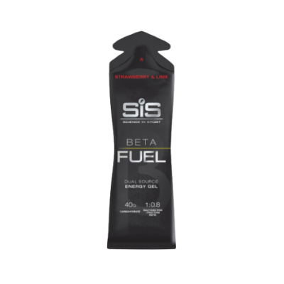 Gel energético preto SiS Beta Fuel sabor Strawberry & Lime