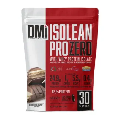 Embalagem de suplemento ISOLEAN PROZERO sabor chocolate candy
