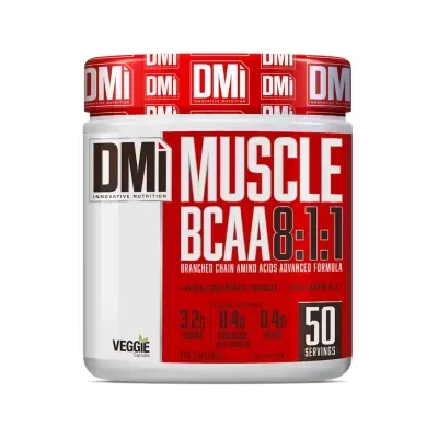 Embalagem de suplemento alimentar DMi Muscle BCAA 8:1:1