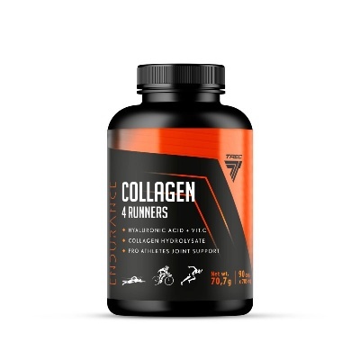 Frasco preto e laranja de suplemento COLLAGEN 4 RUNNERS