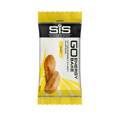 Pacote amarelo e preto de barra energética SiS Go Energy Bake sabor lemon
