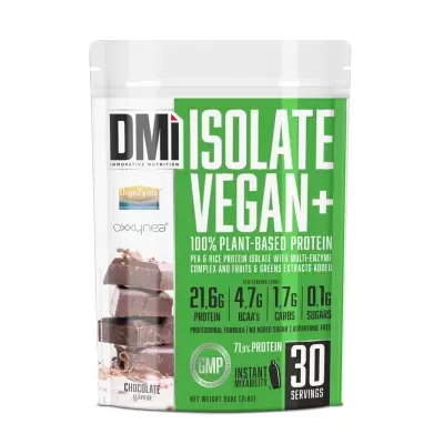 Embalagem de suplemento isolado vegan de proteína vegetal sabor chocolate