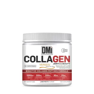Frasco branco de suplemento com colagénio DMi