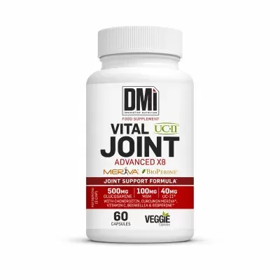 Frasco branco de suplemento alimentar Vital Joint com tampa branca