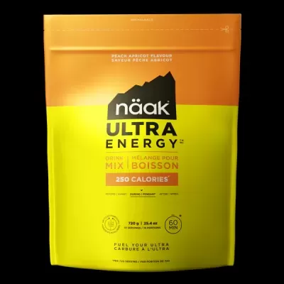 Pacote de bebida näak ULTRA ENERGY sabor pêssego damasco amarelo e laranja
