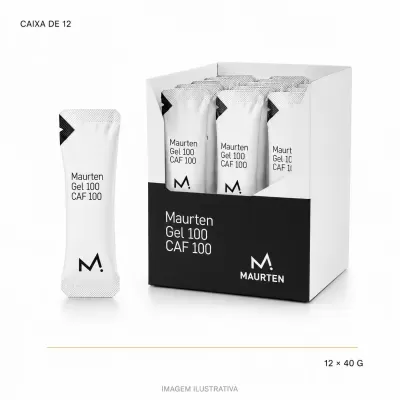 Caixa com 12 embalagens de gel Maurten Gel 100 CAF 100