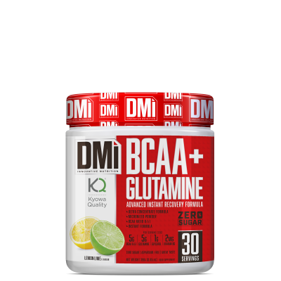 Embalagem do suplemento BCAA + Glutamina DMi com limão e lima
