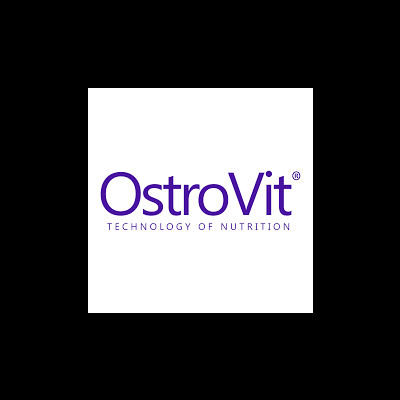 Logótipo OstroVit com texto 'TECHNOLOGY OF NUTRITION' em roxo