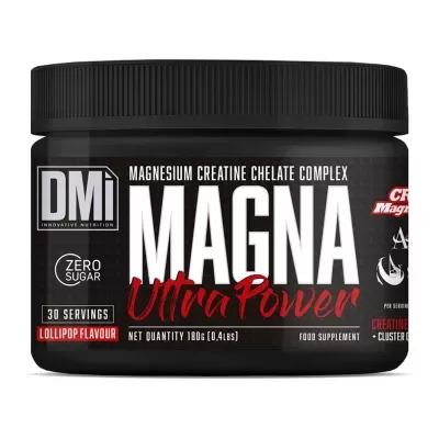 Frasco preto com suplemento MAGNA Ultra Power da DMi.
