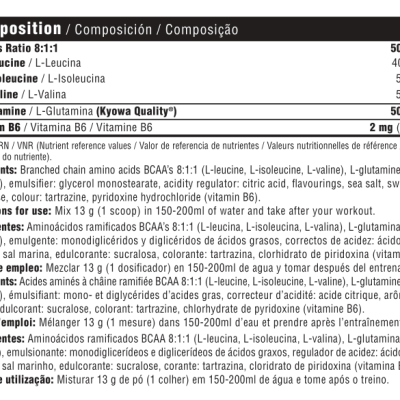 Rótulo de suplemento alimentar com composição e instruções em várias línguas