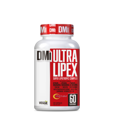 frasco de suplemento DMI ULTRA LIPEX 120 cápsulas super lipotropic complex
