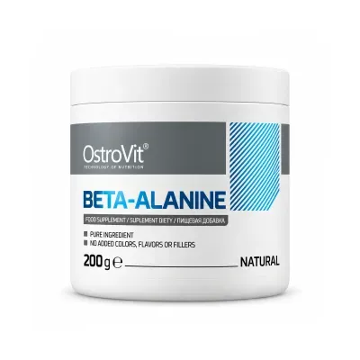 Suplemento alimentar OstroVit Beta-Alanine 200g em embalagem branca