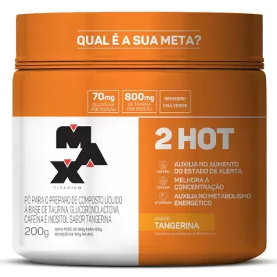 Embalagem laranja e branca do produto 2 HOT MA Titanium sabor tangerina