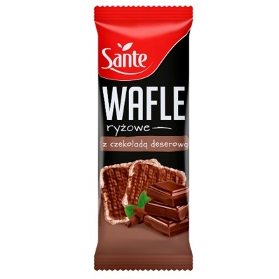 Barra de bolacha de arroz com chocolate Sante Waffle