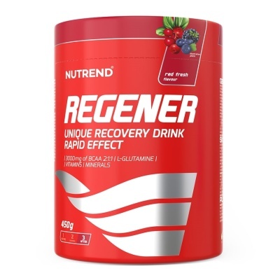Embalagem vermelha de suplemento alimentar REGENER NUTREND sabor red fresh