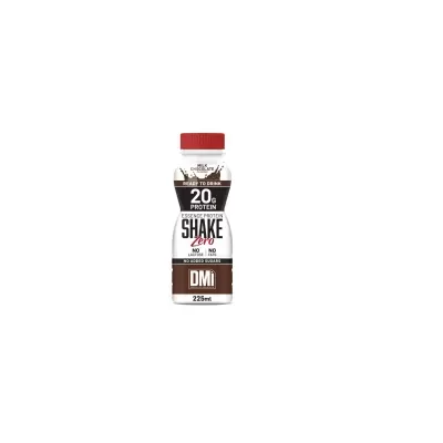 bebida proteica pronta a beber sabor chocolate numa garrafa branca e castanha com tampa vermelha