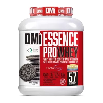Recipiente de proteína em pó DMi ESSENCE PRO WHEY sabor Dark Cookies