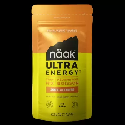 Embalagem näak ULTRA ENERGY sabor Pêssego e Damasco, 72g, 250 calorias