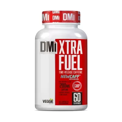 Frasco de suplemento alimentar XTRA FUEL com cafeína
