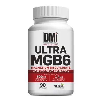 Frasco de suplemento alimentar ULTRA MGB6 Magnésio Bisglicinato.