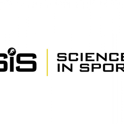 Logótipo SiS SCIENCE IN SPORT em preto com linha amarela