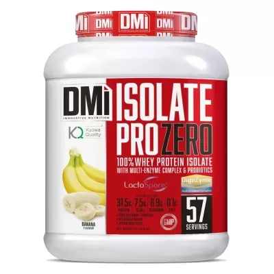 Recipiente de suplemento alimentar whey protein isolado sabor banana 57 doses