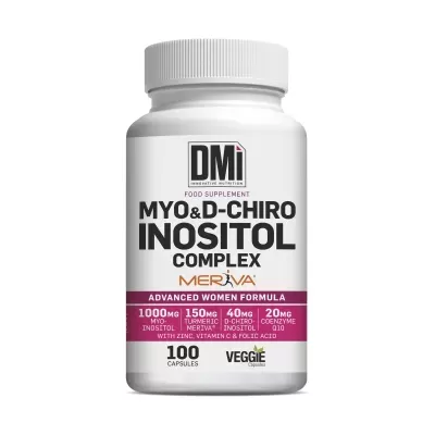 Frasco branco de suplemento alimentar MYO&D-CHIRO INOSITOL COMPLEX