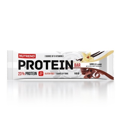 Barra proteica Nutrend Protein Bar sabor baunilha e chocolate
