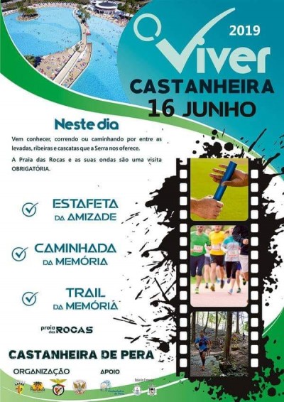 Cartaz promocional de atividade desportiva em Castanheira de Pera com data e descrição das provas