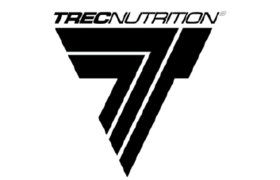 Logótipo TREC NUTRITION preto e branco com símbolo triangular.