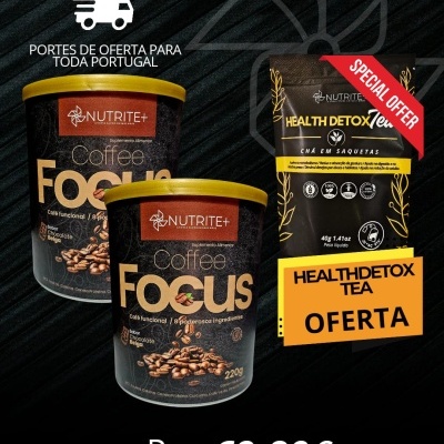 Promoção Coffee Focus e Health Detox Tea Nutrite+ com portes grátis para toda Portugal por 69,80€