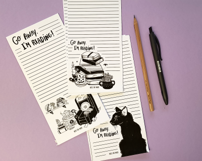 Conjunto de papel de carta com ilustrações e texto 