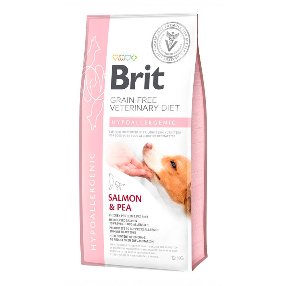 Brit Veterinary Diet Dog Hypoallergenic Grain-Free Salmon & Pea Pacote de ração para cães Brit Grain Free Veterinary Diet Hypoallergenic Salmon & Pea