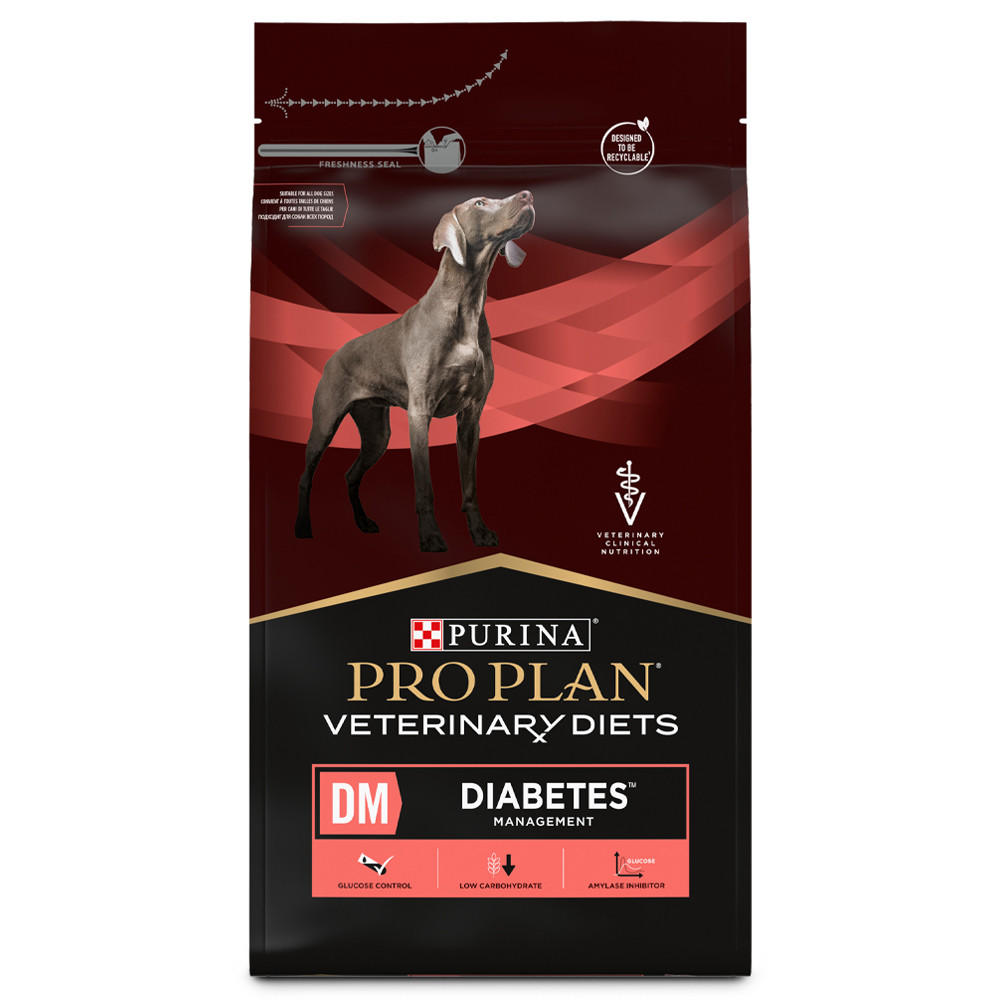 Pro Plan Veterinary Diets Canine DM Diabetes Saco de ração Purina Pro Plan Veterinary Diets DM Diabetes Management para cães