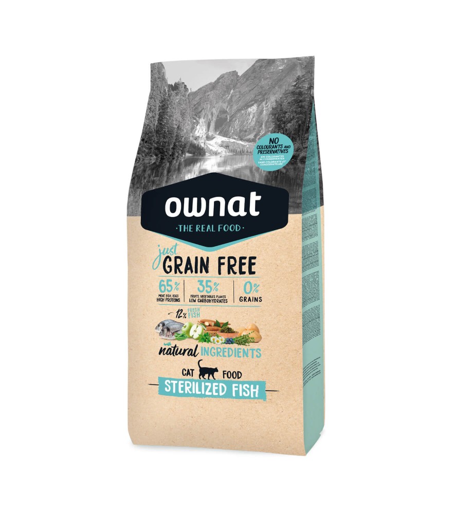 OWNAT JUST GF CAT STERILIZED FISH Saco de ração para gato Ownat just GRAIN FREE Sterilized Fish