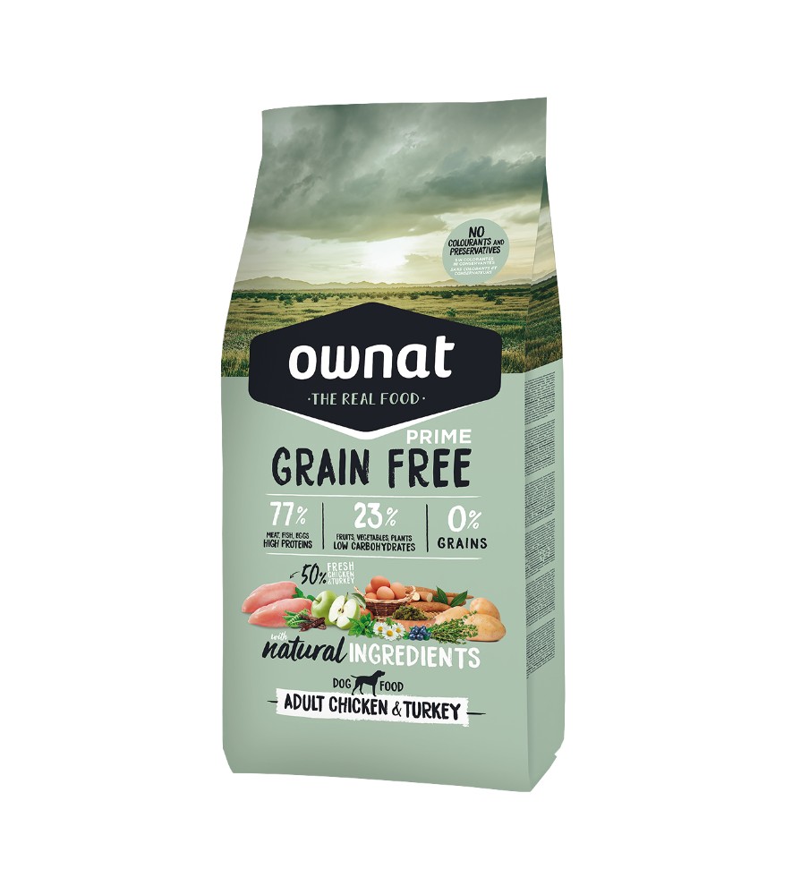 OWNAT PRIME GF ADULT CHICKEN&TURKEY Saco de ração Ownat Prime Grain Free Adult Chicken & Turkey