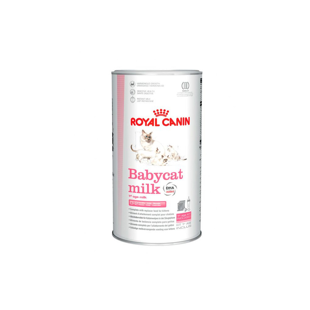 Royal Canin Babycat Milk - Leite para gatinho 300 g Lata Royal Canin Babycat milk DHA com ilustração de gatinhos
